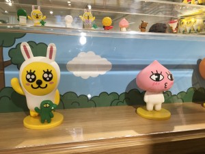 I took this photo in the Kakao store. To read about this characters, go to this link: https://www.kakaofriends.com/en/character