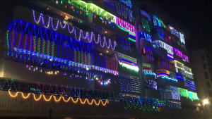 This is just one example of the many lights for Diwali in the Hindu neighborhood of Dubai.